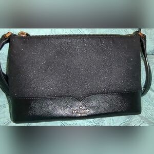 Kate Spade New York Lola Glitter Crossbody Black